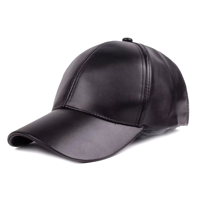 6 Panel PU Faux Leather Curved Baseball Cap Dad Hats for Women Men Red Pink Black Blue Brown