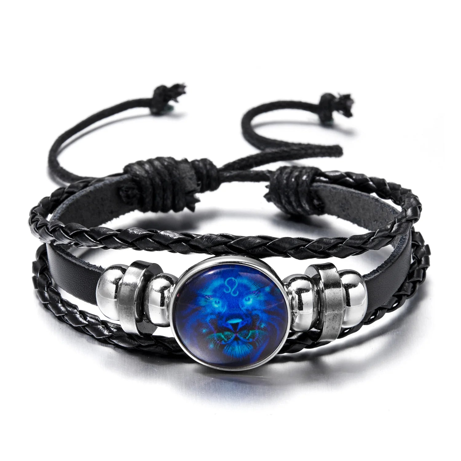 12 Constellation Zodiac Sign Charm Luminous Bracelets Men Women Vintage Multilayer Wrap Leather Bracelet & Bangle Birthday Gift